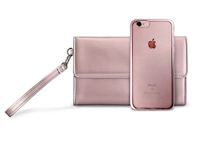 PURO Satin Cover Og Taske iPhone 7 - Rosa Guld