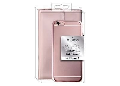 PURO Satin Cover Og Taske iPhone 7 - Rosa Guld