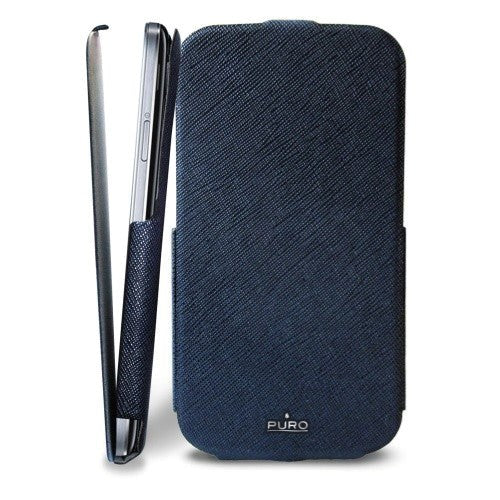 Puro Samsung Galaxy S4/S4+ Flip Cover Etui Blå