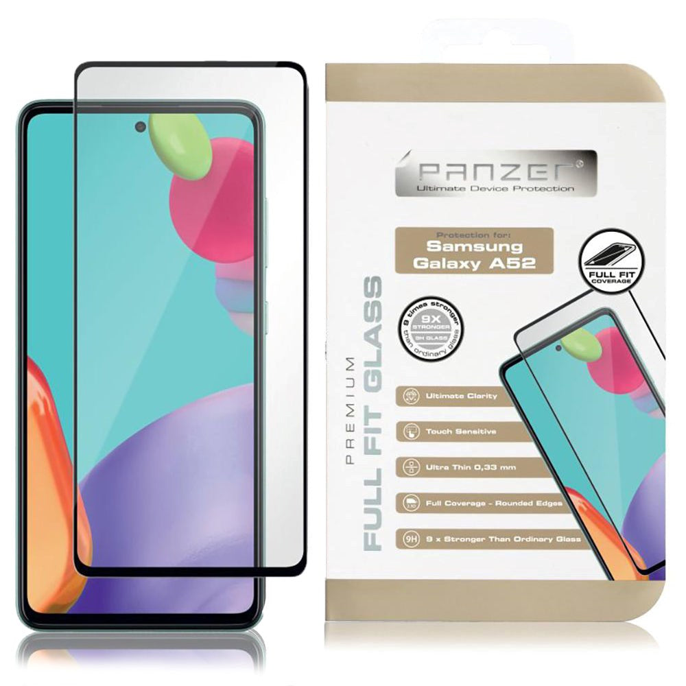 Samsung Galaxy A52 5G PANZER Premium Full-Fit Glass - Sort Ramme