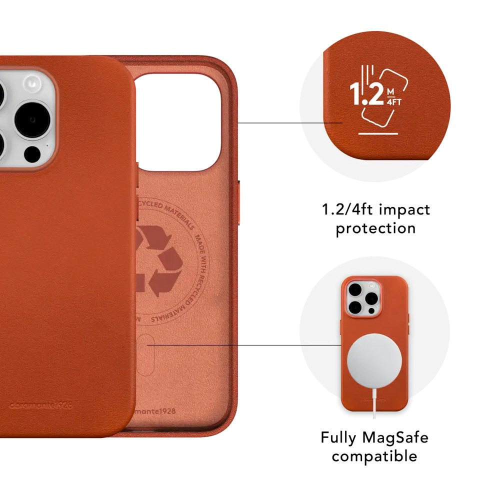 iPhone 17e / 16e / 15 / 14 / 13 dbramante1928 Roskilde Cover - 100% Ægte Læder - MagSafe Kompatibel - Tan