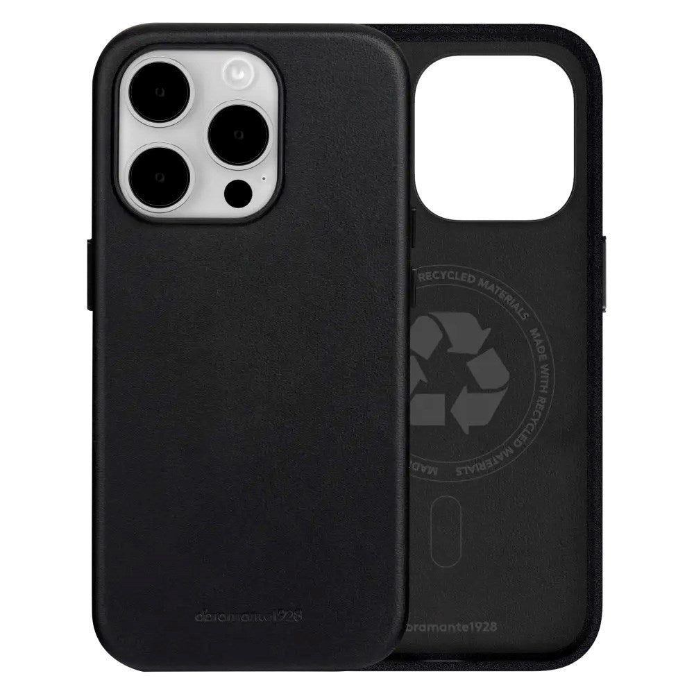 iPhone 15 Pro dbramante1928 Roskilde Cover - 100% Ægte Læder - MagSafe Kompatibel - Black