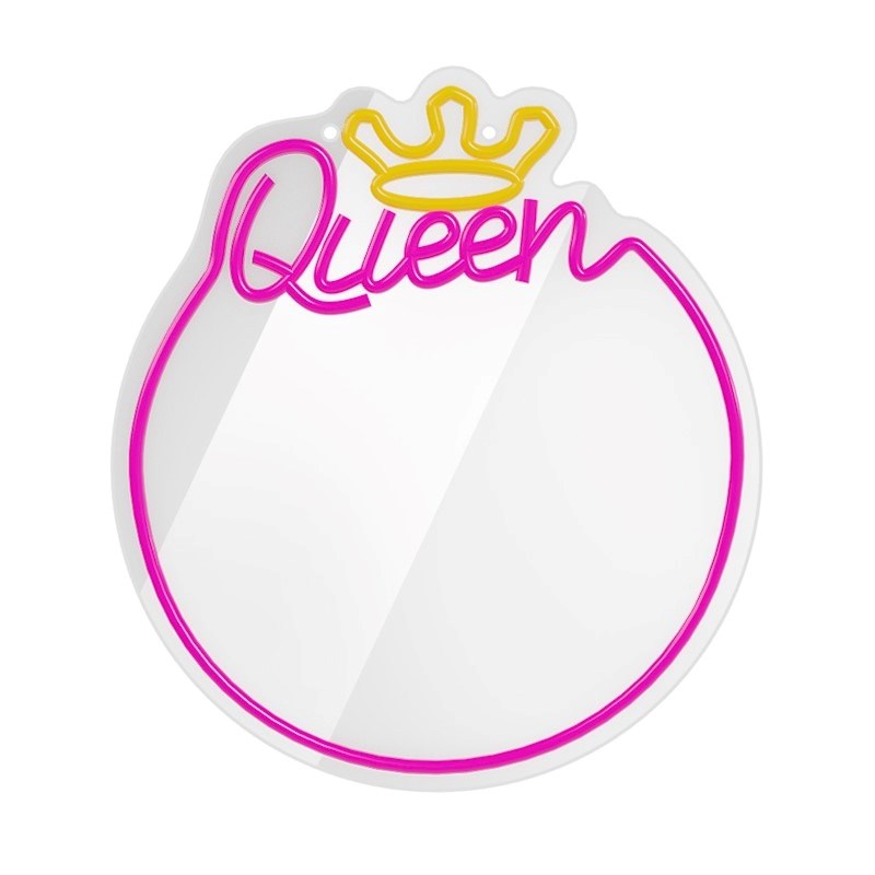 Forever Light LED Spejl med Neon Lys - "Queen"