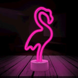 Forever Light Neon Dekoration m. Fod LED - Lyserødt Lys m. Flamingo