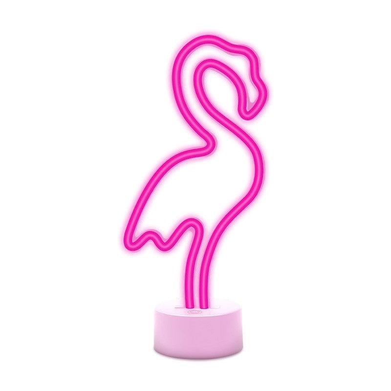 Forever Light Neon Dekoration m. Fod LED - Lyserødt Lys m. Flamingo