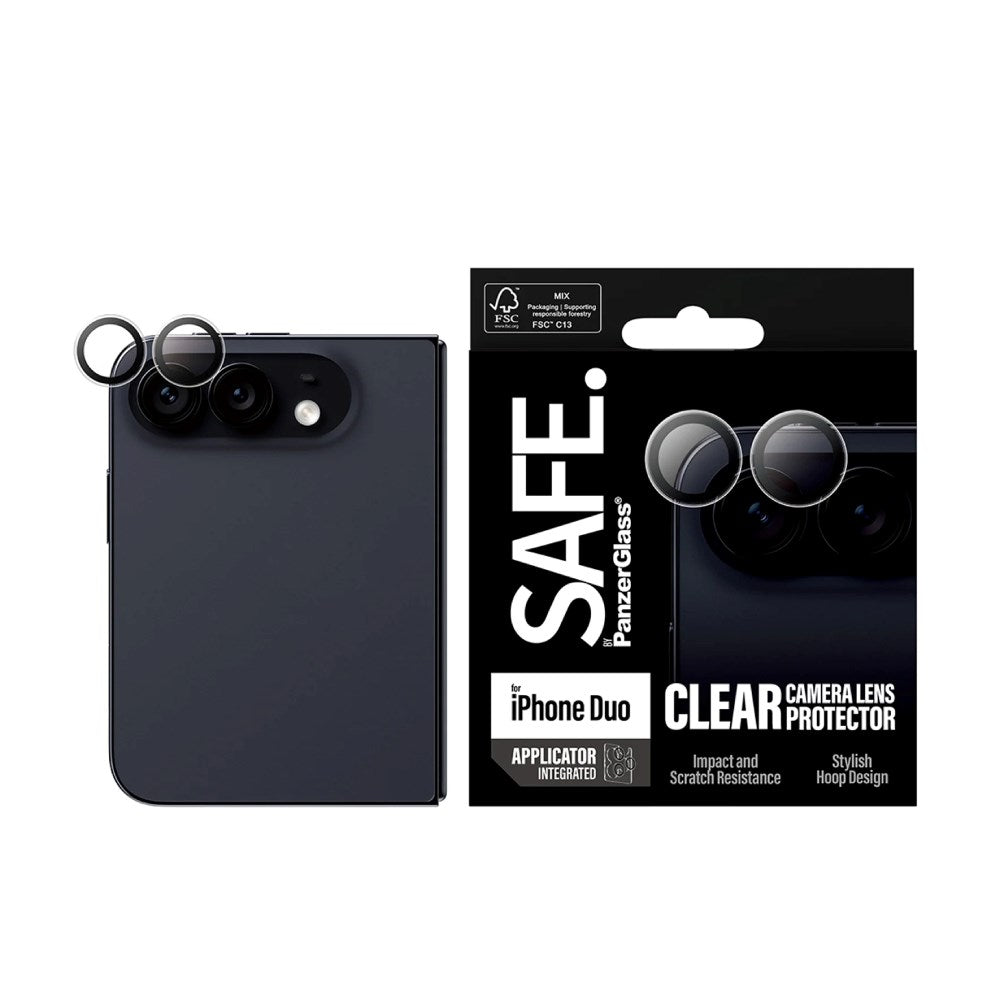 Safe By PanzerGlass iPhone Duo Kameralinsebeskyttelse Genanvendt Glas - Gennemsigtig