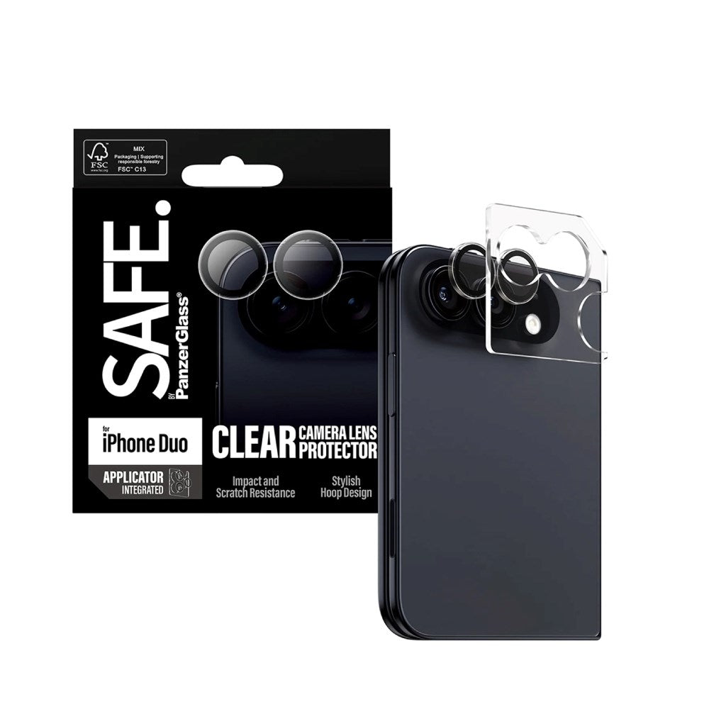 Safe By PanzerGlass iPhone Duo Kameralinsebeskyttelse Genanvendt Glas - Gennemsigtig