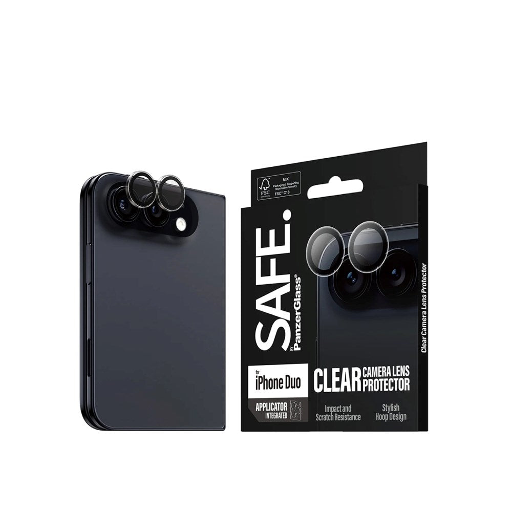 Safe By PanzerGlass iPhone Duo Kameralinsebeskyttelse Genanvendt Glas - Gennemsigtig