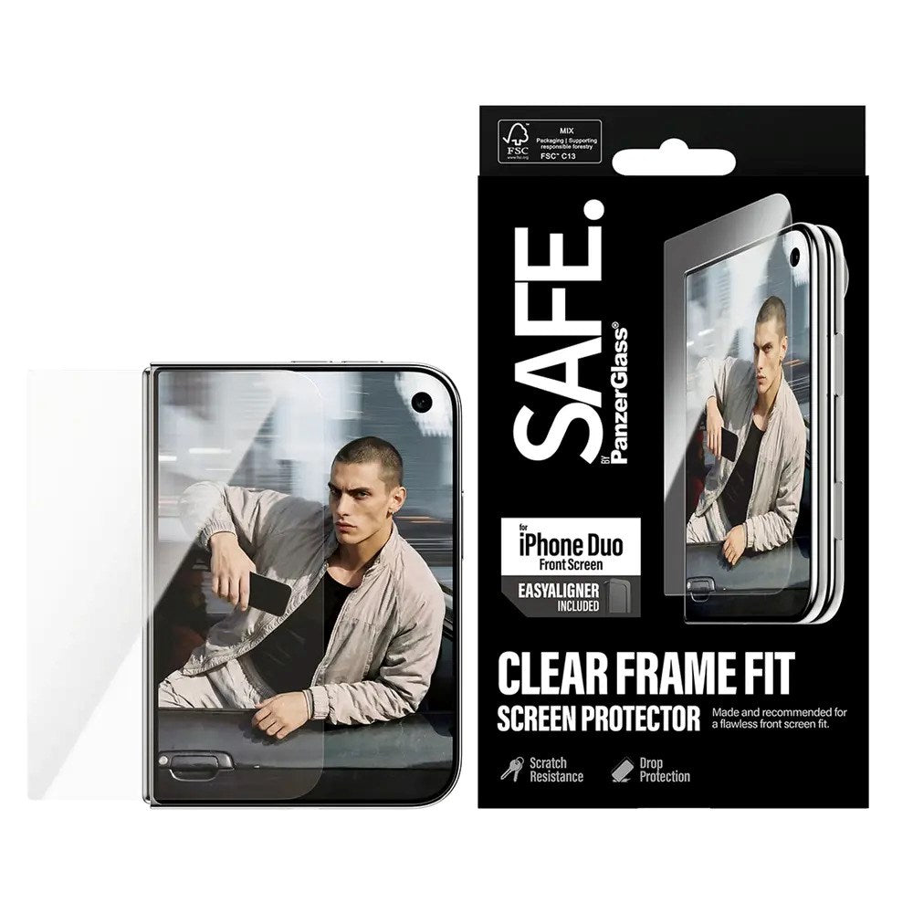 iPhone Duo - SAFE by PanzerGlass Ultra-Wide Fit m. EasyAligner - Skærmbeskyttelse - Gennemsigtig