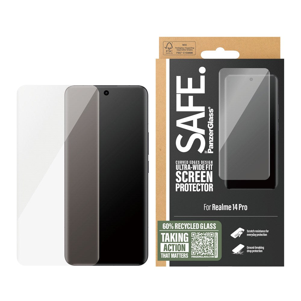 Realme 14 Pro SAFE by PanzerGlass - Ultra-Wide Fit - Skærmbeskyttelse - Gennemsigtig