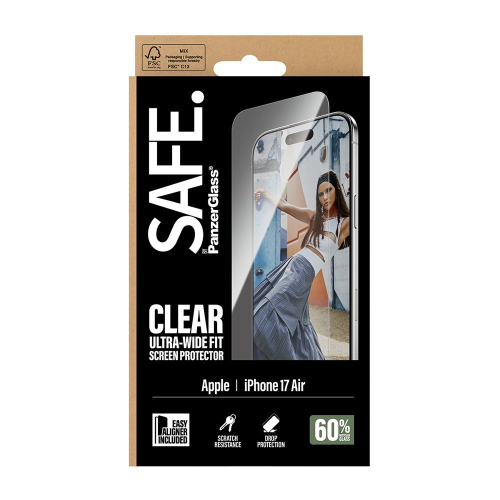 SAFE by PanzerGlass - iPhone Air - Ultra-Wide Fit Skærmbeskyttelse - Gennemsigtig
