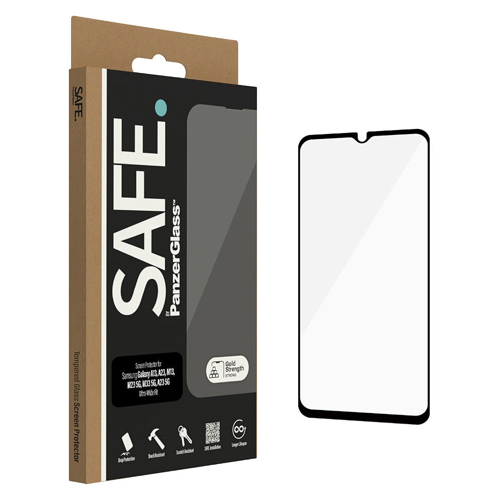 Samsung Galaxy A13 / A23 / A23 (5G) / M13 / M23 (5G) / M33 (5G) Safe By PanzerGlass® Ultra-Wide Fit Skærmbeskyttelsesglas - Case Friendly - Gold Strength - Gennemsigtig