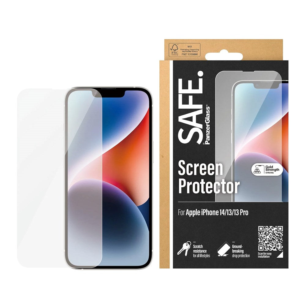 PanzerGlass™️ Skærmbeskyttelse til iPhone 14/13/13 Pro - Ultra Wide Fit, Klar og Holdbar