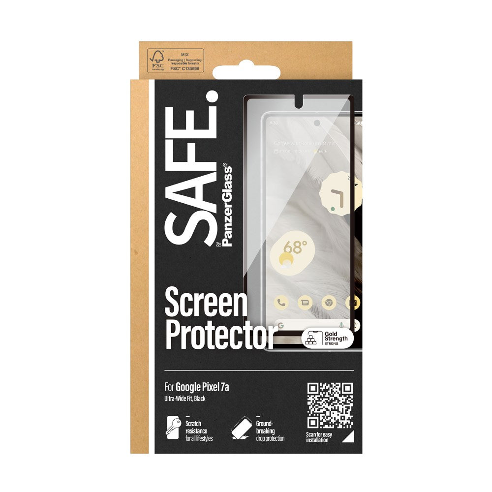 BULK - SAFE by PanzerGlass® 2-in-1 Pack Google Pixel 7A - Skærmbeskyttelse & TPU Cover - Gennemsigtig / Sort Kant