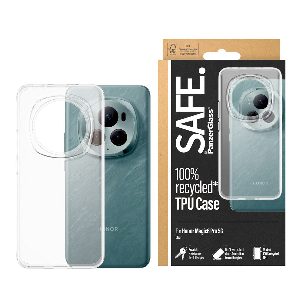 Honor Magic6 Pro Safe By PanzerGlass®  Fleksibelt Plastik Cover - Gennemsigtig