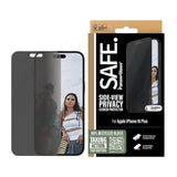 iPhone 15/16 Plus - SAFE by PanzerGlass - Ultra-Wide Fit Skærmbeskyttelsesglas - Privacy Funktion - Gennemsigtig