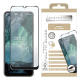 Nokia G21 / G11 PANZER Premium Full-Fit Glass - Hærdet Glas - Sort Kant