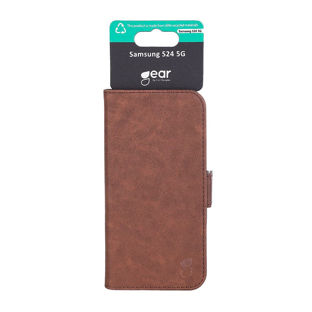 GEAR Samsung Galaxy S24 Læder Flip Cover m. Pung - Brun