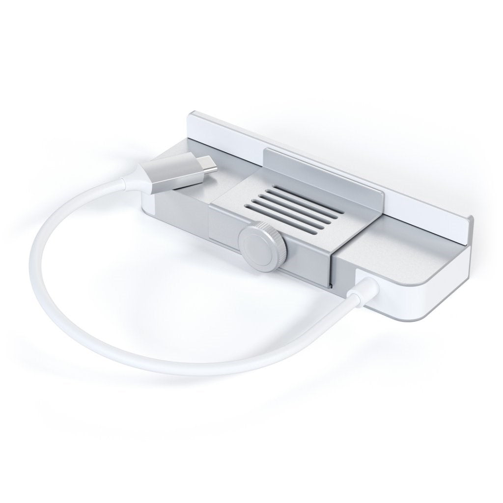 Satechi USB-C Clamp Hub 6-in-1 til iMac 2021 (24") - USB Hub & Kortlæser - Sølv