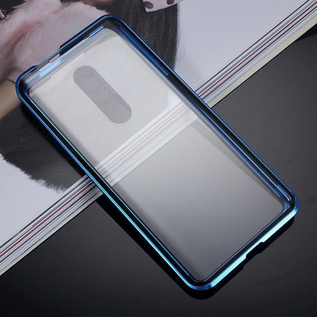 OnePlus 7 Pro Adskilleligt Magnetisk Metal Cover Blå m. Sort Ramme