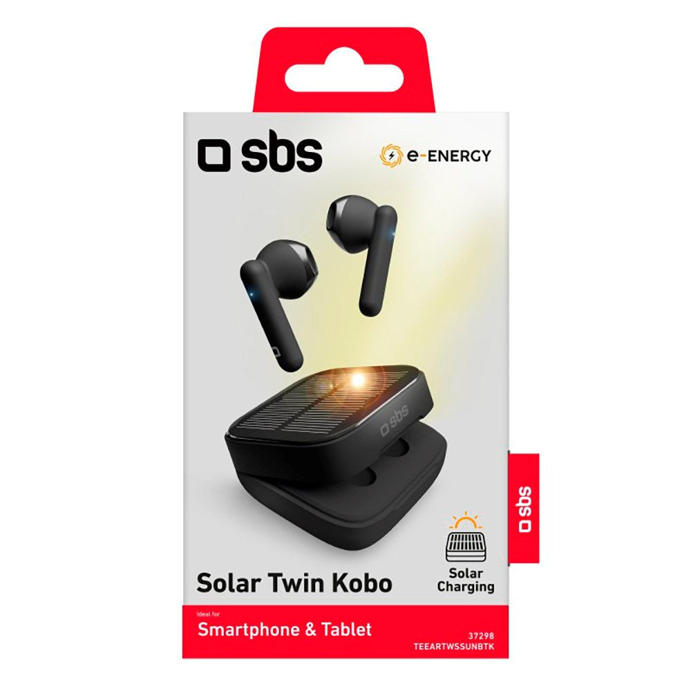 SBS Kobo Solar Twin Bluetooth In-Ear Høretelefoner m. Solcelleopladning - Sort