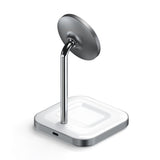 Satechi 15W Magnetic 2-in-1 Trådløs Oplader Stand - MagSafe Kompatibel - Hvid