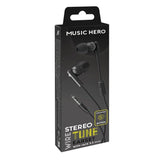 MUSIC HERO Tune Stereo In-Ear Headset m. Jackstik 3.5mm & Mikrofon - Sort