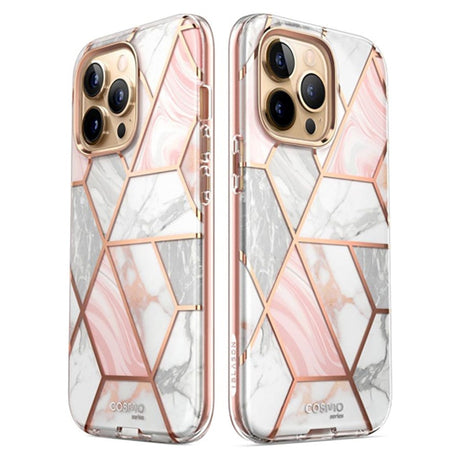 iPhone 14 Pro Max i-Blason Cosmo Marble Bagside Cover m. Skærmbeskyttelse - Pink