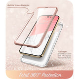 iPhone 14 Pro Max i-Blason Cosmo Marble Bagside Cover m. Skærmbeskyttelse - Pink