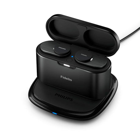 Philips Fidelio T1 True Wireless Headset In-Ear m. Trådløs Qi Opladning - Sort