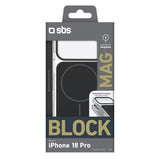 SBS iPhone 18 Pro Block Mag Bagsidecover- MagSafe Kompatibel - Sort / Gennemsigtig