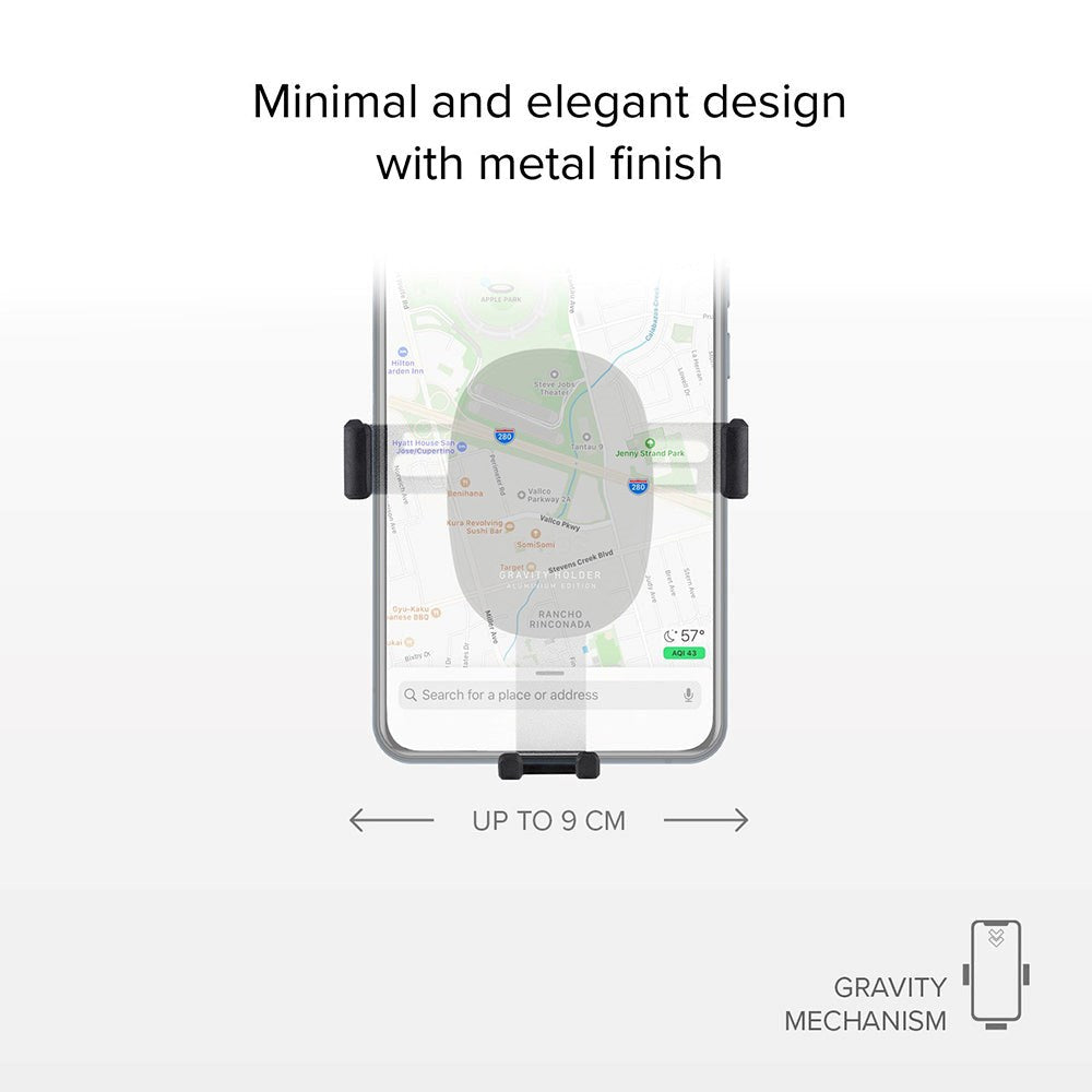 SBS Gravity Mobilholder til Bilens Ventilation - Max Mobil: 85mm - Sort