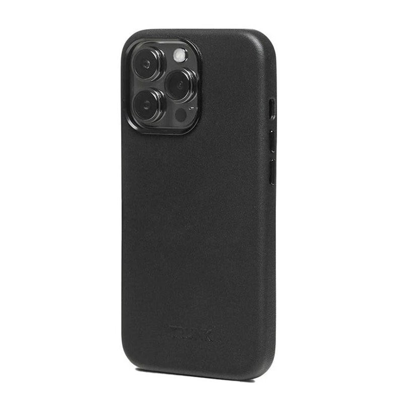 iPhone 13 Pro Trunk Ægte Læder Bagside Cover - Sort