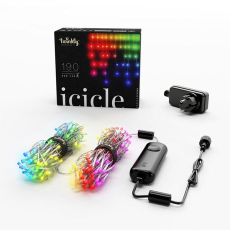 Twinkly 190L RGB Icicle 5m Lyskæde - Fleksibel Belysning med Hvid Ledning