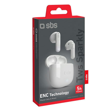 SBS Sparkly TWS Bluetooth In-Ear Høretelefoner - Hvid