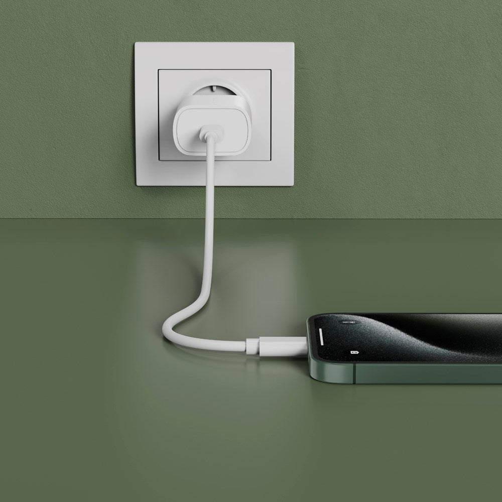 ËSSENTIALS by Upström PD 25W Genanvendt Plastik Vægoplader m. USB-C - Hvid