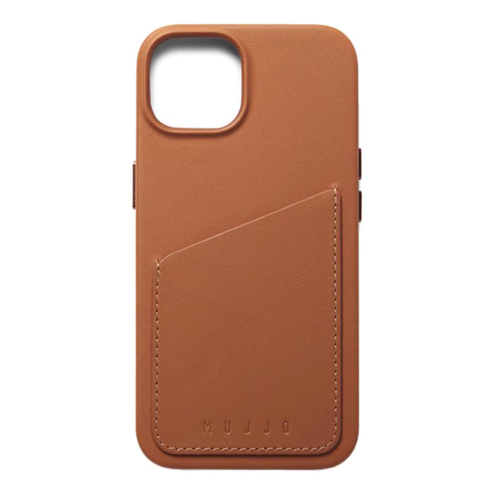 Mujjo iPhone 14 Leather Wallet Cover - Brun