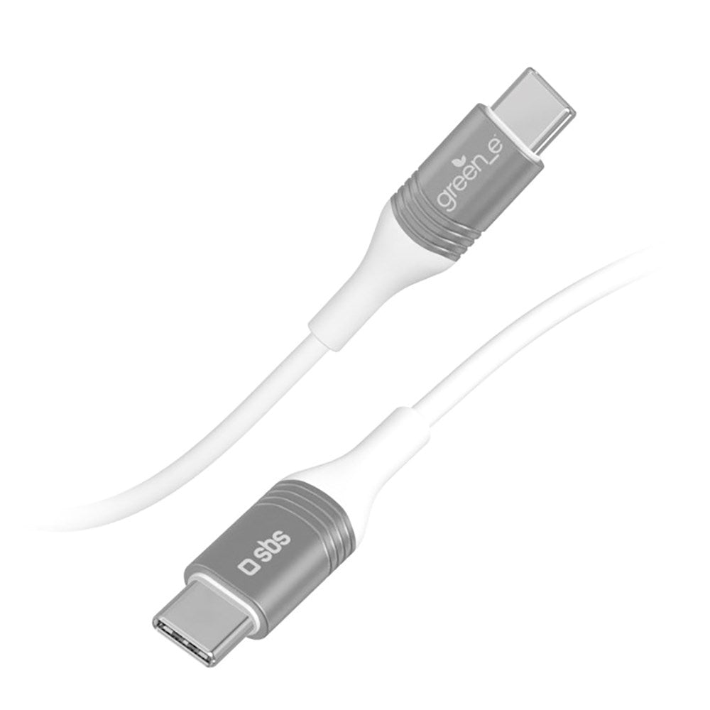 SBS x GREEN_E USB-C til USB-C Kabel 30W m. Genbrugssæt - 1.5 m - Hvid