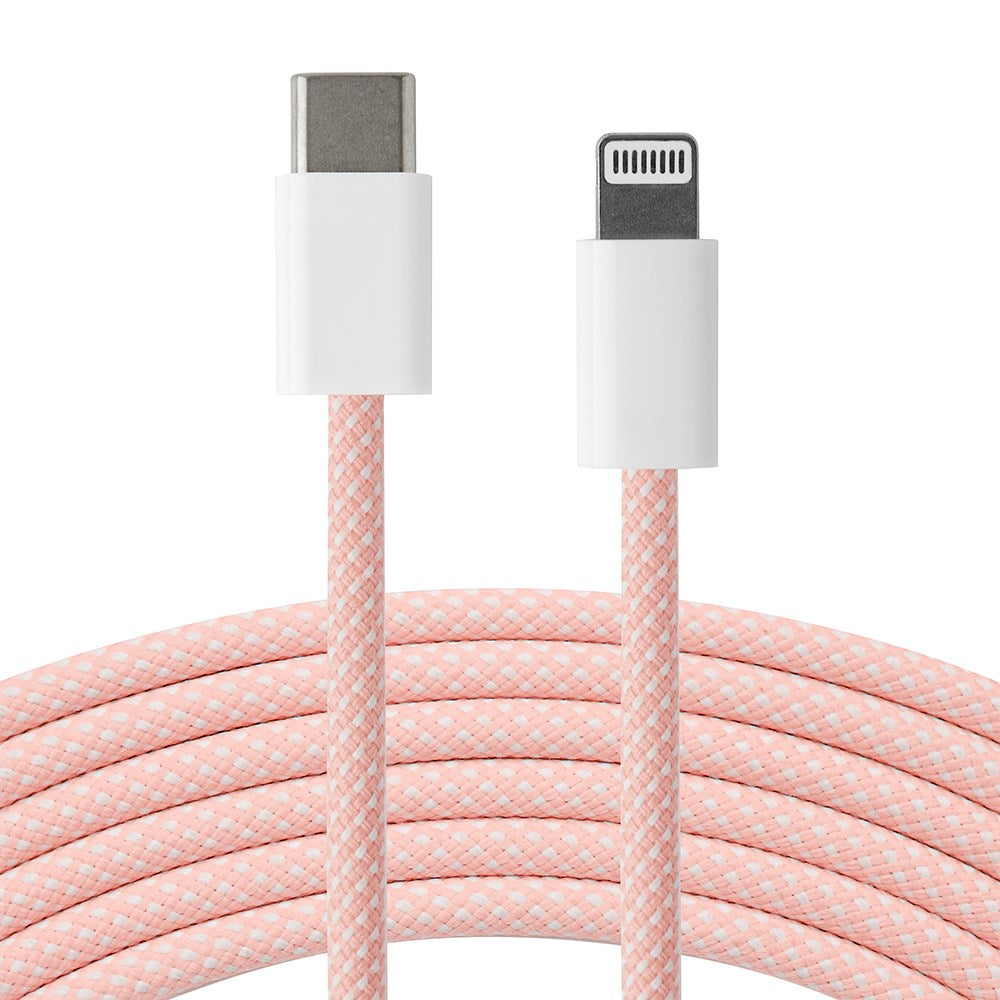 Xceed Braided USB-C til Lightning Kabel PD 60W - 2m - Lyserød