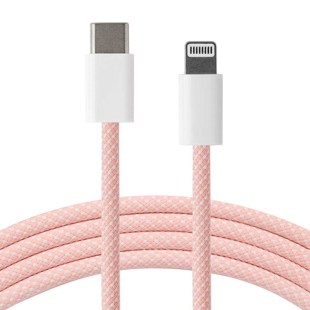 Xceed Braided USB-C til Lightning Kabel PD 60W - 1m - Lyserød