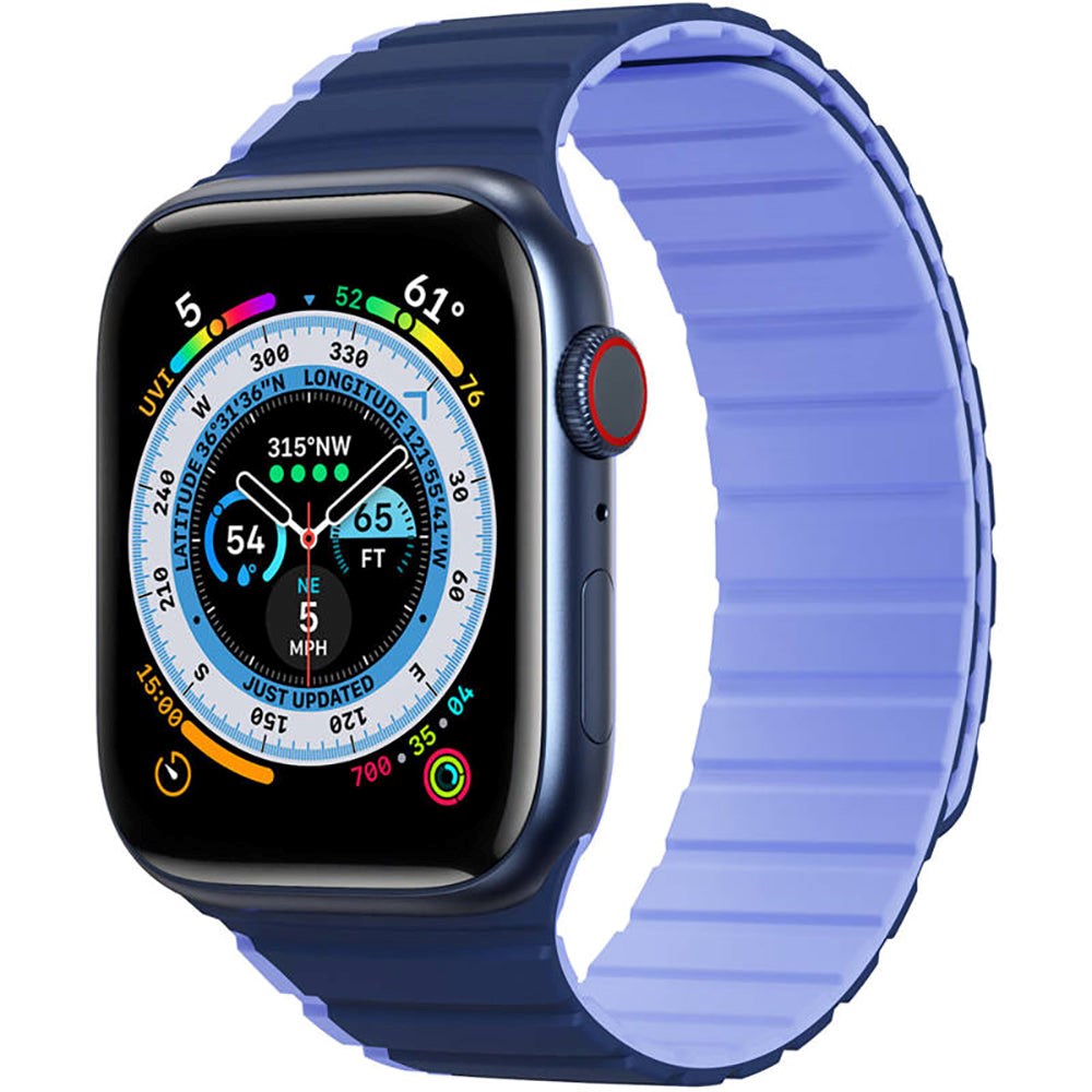 Apple Watch (42/44/SE/45/46/49mm) Dux Ducis LD-Series Silikone Rem m. Magnetisk Lukning - Blå