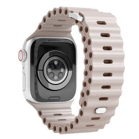 Vonmählen Apple Watch (38/40/SE/41/42mm) Wave Band Silikone Rem - Cream