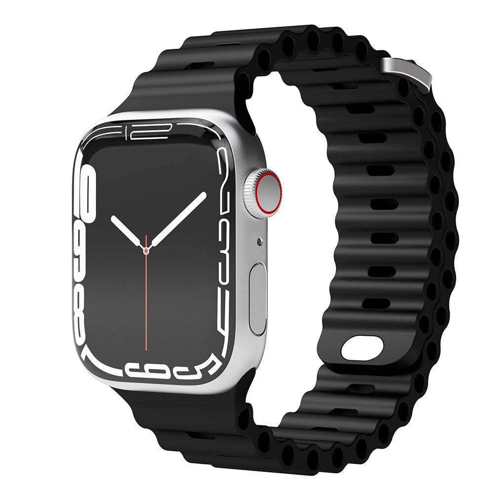 Vonmählen Apple Watch (38/40/SE/41/42mm) Wave Band Silikone Rem - Sort