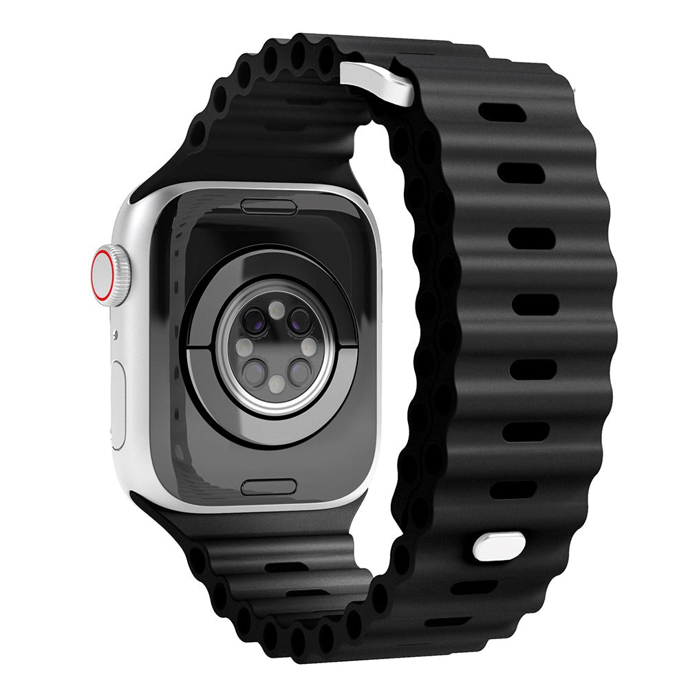 Vonmählen Apple Watch (38/40/SE/41/42mm) Wave Band Silikone Rem - Sort