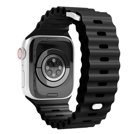 Vonmählen Apple Watch (38/40/SE/41/42mm) Wave Band Silikone Rem - Sort