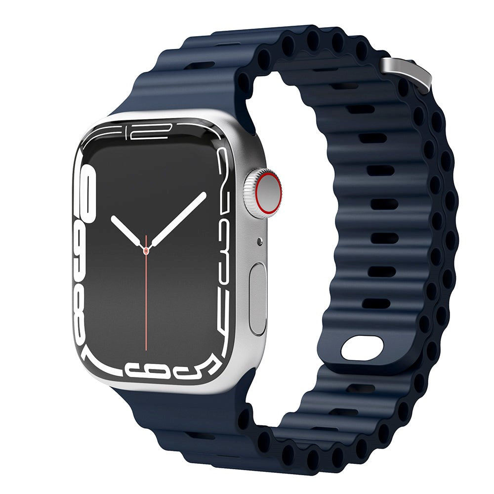 Vonmählen Apple Watch (38/40/SE/41/42mm) Wave Band Silikone Rem - Blå