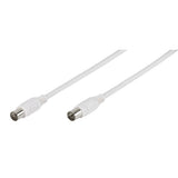 Antennekabel Coaxial 90DB F-M - 3m Hvid