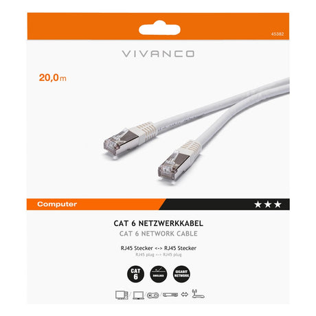 Netværkskabel RJ45 Cat 6 M-M - 20m Sort