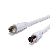 Antennekabel Type-F til Coaxial M-M -3m Hvid