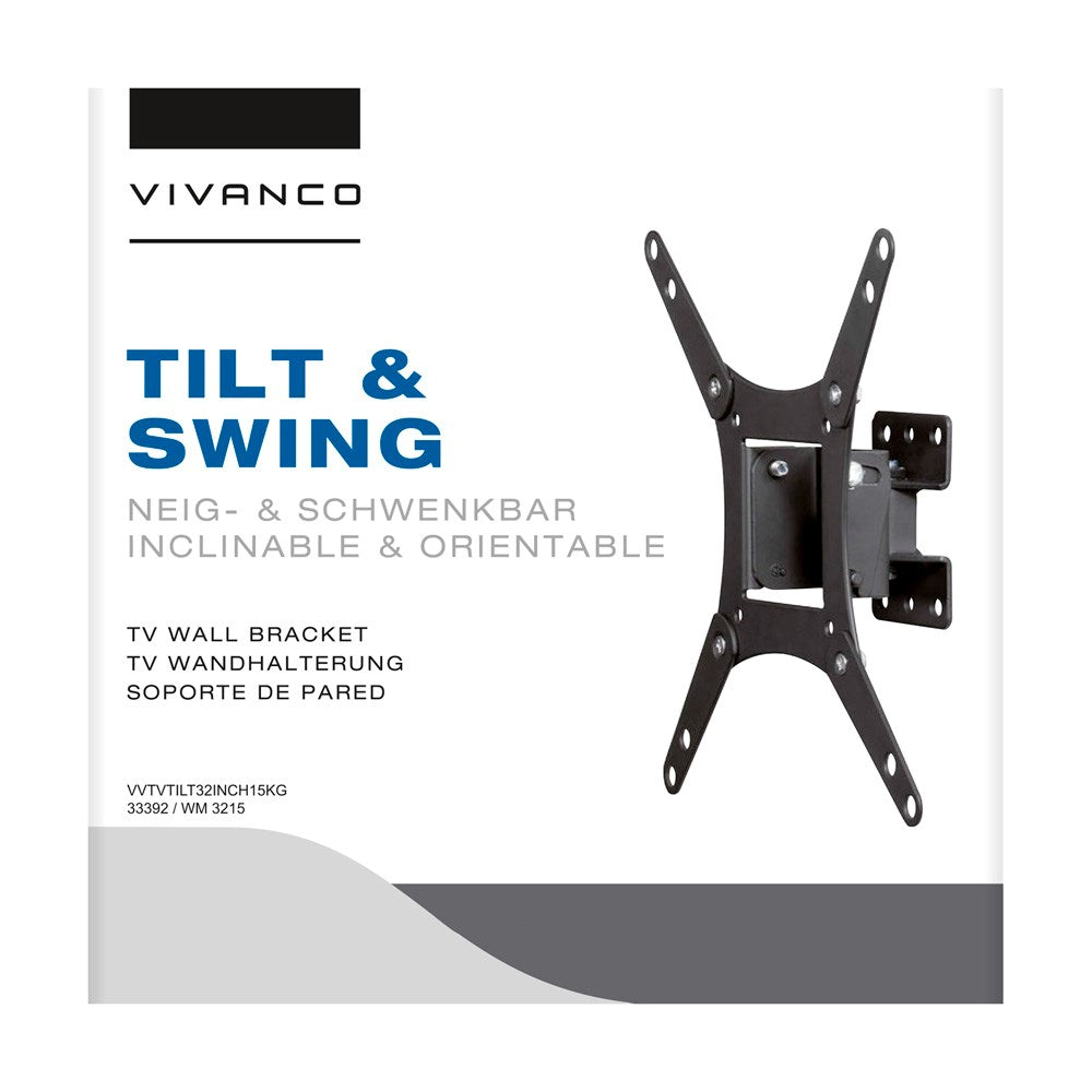 Vivanco TV Vægbeslag til 15kg / 43" - Sort